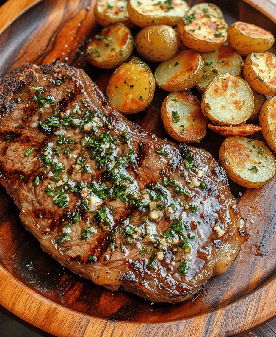 If you're in search of a dish that embodies comfort and indulgence, look no further than Sizzling Garlic Butter Steak & Crispy Potatoes. This mouthwatering recipe showcases perfectly cooked ribeye steaks bathed in rich garlic butter and paired with golden, crispy potatoes—a combination that promises to delight your taste buds with every bite. The savory, aromatic qualities of this dish make it an ideal centerpiece for a romantic date night, a special family gathering, or a celebratory feast with friends.