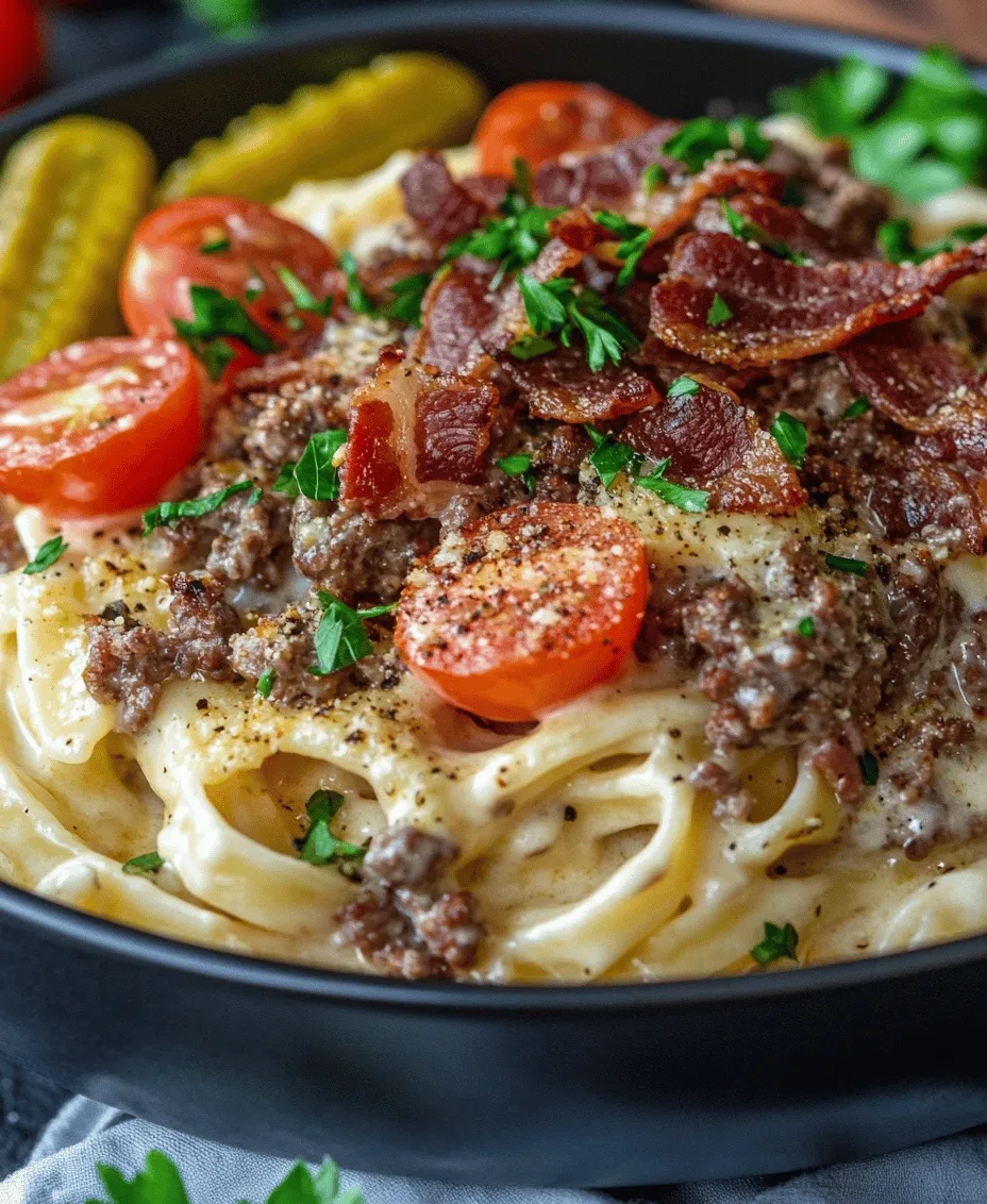 If you're seeking a dish that perfectly embodies indulgence, look no further than the Loaded Bacon Cheeseburger Alfredo Pasta. This creative fusion combines two beloved comfort foods—cheeseburgers and creamy pasta—into a single, mouthwatering meal that will have your taste buds singing. Imagine the rich flavors of a juicy cheeseburger melded with the creamy decadence of Alfredo sauce, all while being embellished with crispy bacon. It’s a dish that promises satisfaction and is sure to impress family and friends alike.