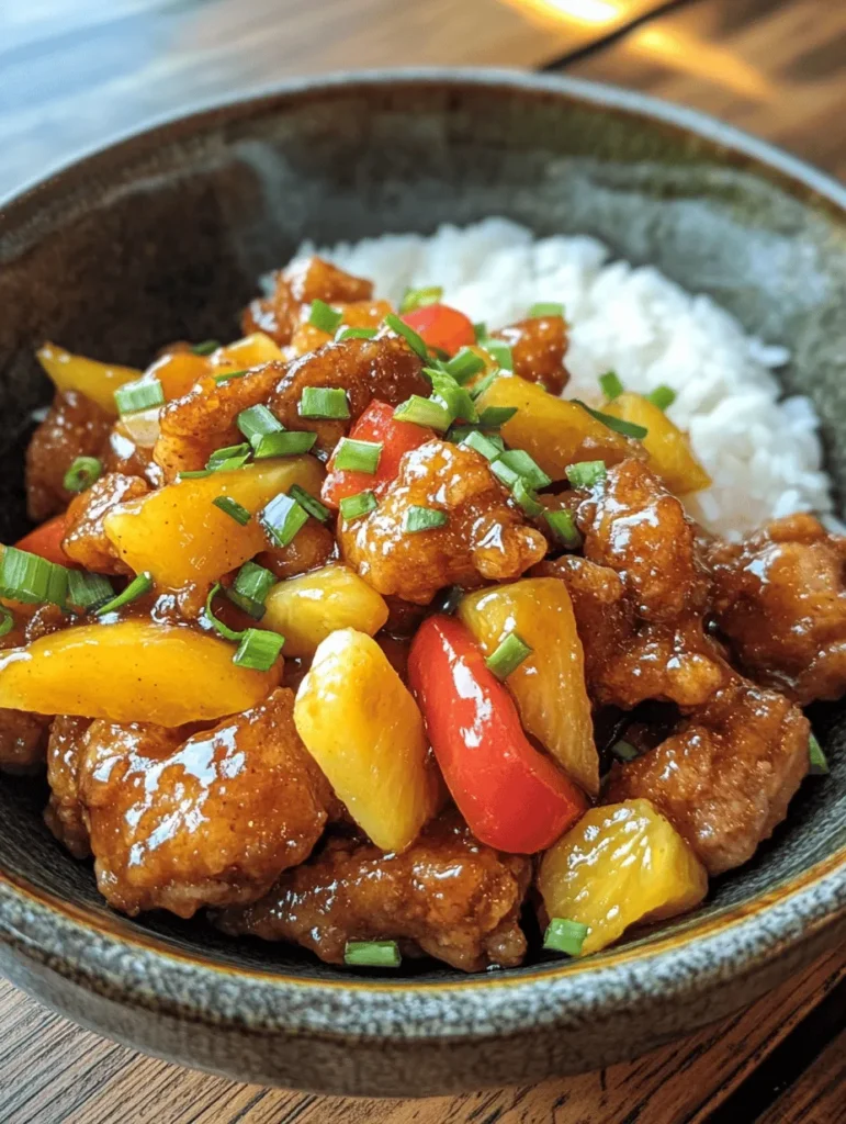 The origins of Sweet and Sour Pork can be traced back to Chinese cuisine, where the balance of flavors is paramount. Traditionally, this dish has roots in Cantonese cooking, where chefs expertly combine contrasting flavors and textures. The dish gained popularity in the West during the mid-20th century as Chinese restaurants flourished, bringing this flavor-packed dish into the mainstream. Its striking combination of sweetness from the pineapple and tanginess from the vinegar makes it a favorite among diners of all ages.