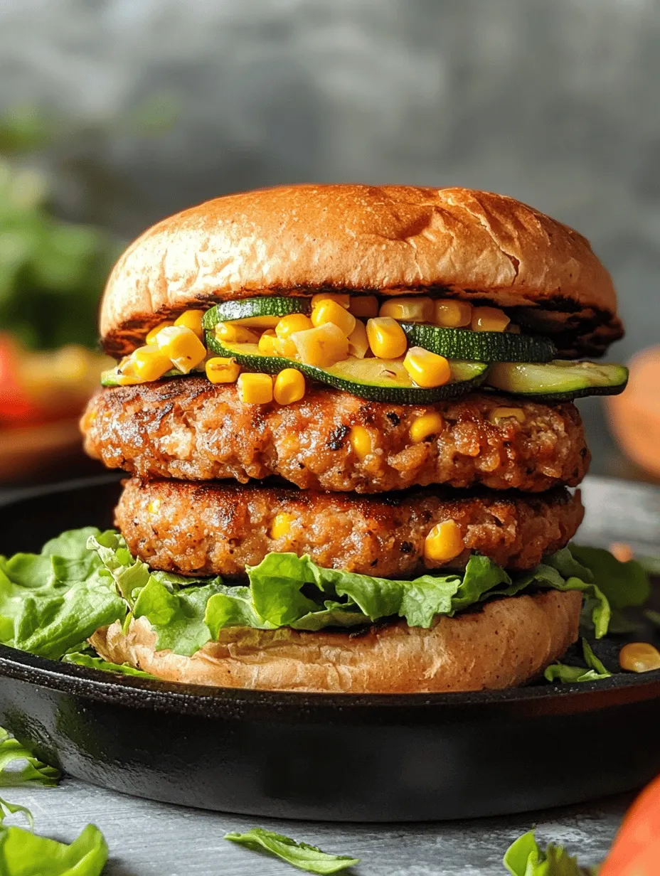 Ground chicken is a standout ingredient in this burger recipe. As a lean protein source, it contains significantly less fat than traditional ground beef, making it an ideal choice for anyone looking to cut down on saturated fats. Beyond its health benefits, ground chicken is incredibly versatile—it can be seasoned and flavored in numerous ways, allowing it to absorb the taste of the accompanying ingredients beautifully. When cooked properly, ground chicken remains moist and tender, providing a satisfying texture that complements the other components of the burger.