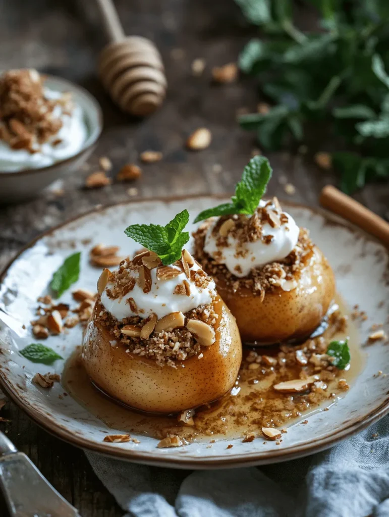 Stuffed pears with almond and ginger is a dessert that beautifully marries simplicity with sophistication. This recipe is a delightful way to showcase the natural sweetness of ripe pears, elevated by the warm, comforting flavors of almond and ginger. Perfect for any occasion, whether it’s a cozy family dinner, a festive gathering, or simply a treat for yourself, this dish is sure to impress. What makes it even more appealing is its versatility; it can be easily adapted to fit various dietary preferences, including gluten-free and vegan options.