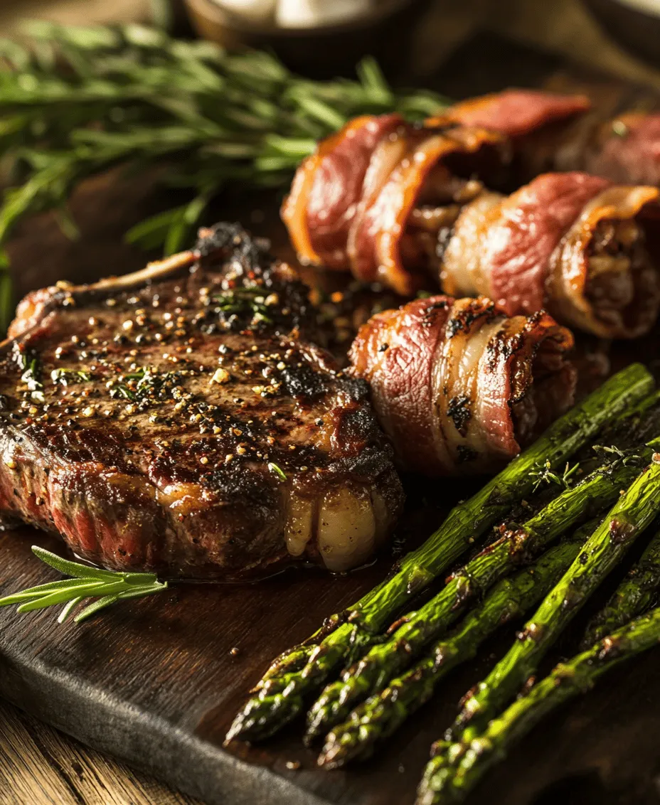 If you're in search of a dish that perfectly balances indulgence with sophistication, look no further than our Meat Lover's Delight: Steak & Bacon Wrapped Asparagus recipe. This culinary masterpiece brings together the rich flavors of succulent ribeye steaks and the crispy, savory goodness of bacon-wrapped asparagus. With every bite, you experience a delightful combination of textures and tastes that will surely impress both meat enthusiasts and vegetable lovers alike. Whether you’re planning a romantic dinner, a festive gathering, or simply a treat for yourself, this recipe is guaranteed to elevate any meal.