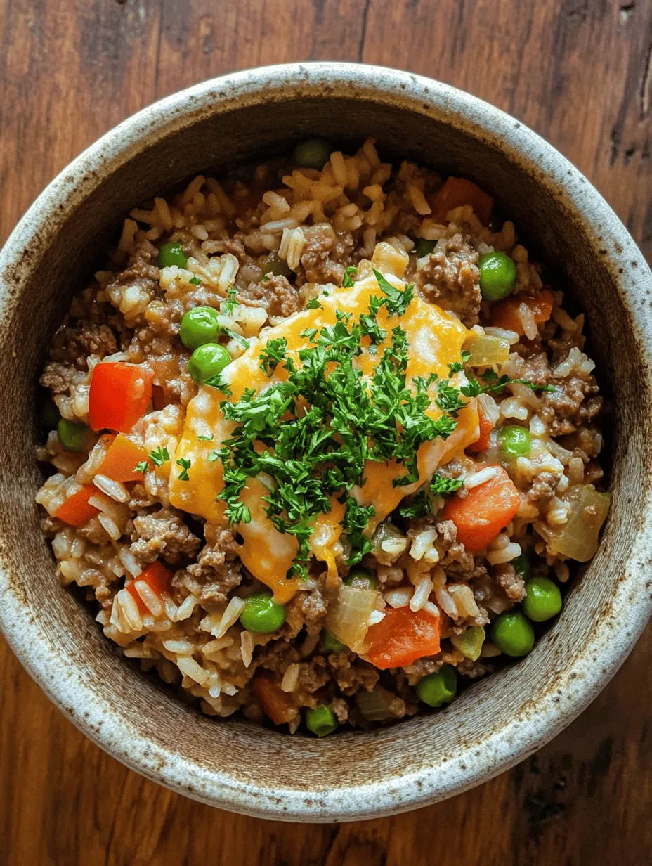 The Savory One-Pot Beef and Rice Casserole is not just a meal; it’s a comforting culinary experience that brings the family together around the dinner table. This dish is the epitome of convenience and flavor, combining tender ground beef, aromatic vegetables, and hearty rice in a single pot. One-pot meals have gained popularity for their simplicity and ease of preparation, allowing home cooks to create delicious, wholesome dishes without the hassle of extensive cleanup. In today’s fast-paced world, a dish like this not only saves time but also delivers on taste, making it a favorite among busy families.