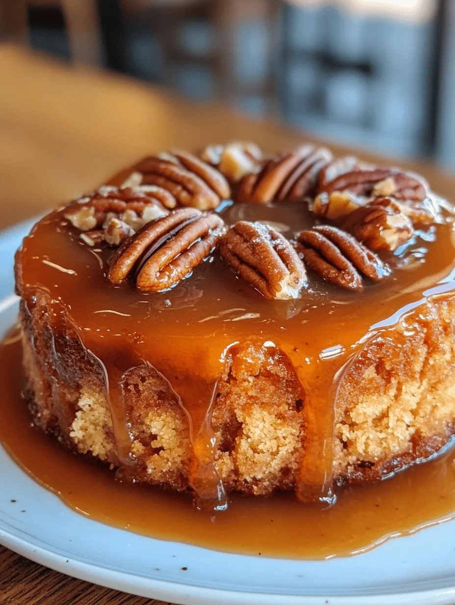 If you're in search of a dessert that promises a delightful combination of flavors and textures, look no further than the Caramel Pecan Upside-Down Cake with Cinnamon. This indulgent treat encapsulates the essence of comfort food, with its rich caramel base, crunchy pecans, and moist cake that is infused with warm spices. The cake features a luscious layer of gooey caramel that enhances the nutty flavor of pecans, creating a dessert that is not only visually stunning but also deliciously satisfying.