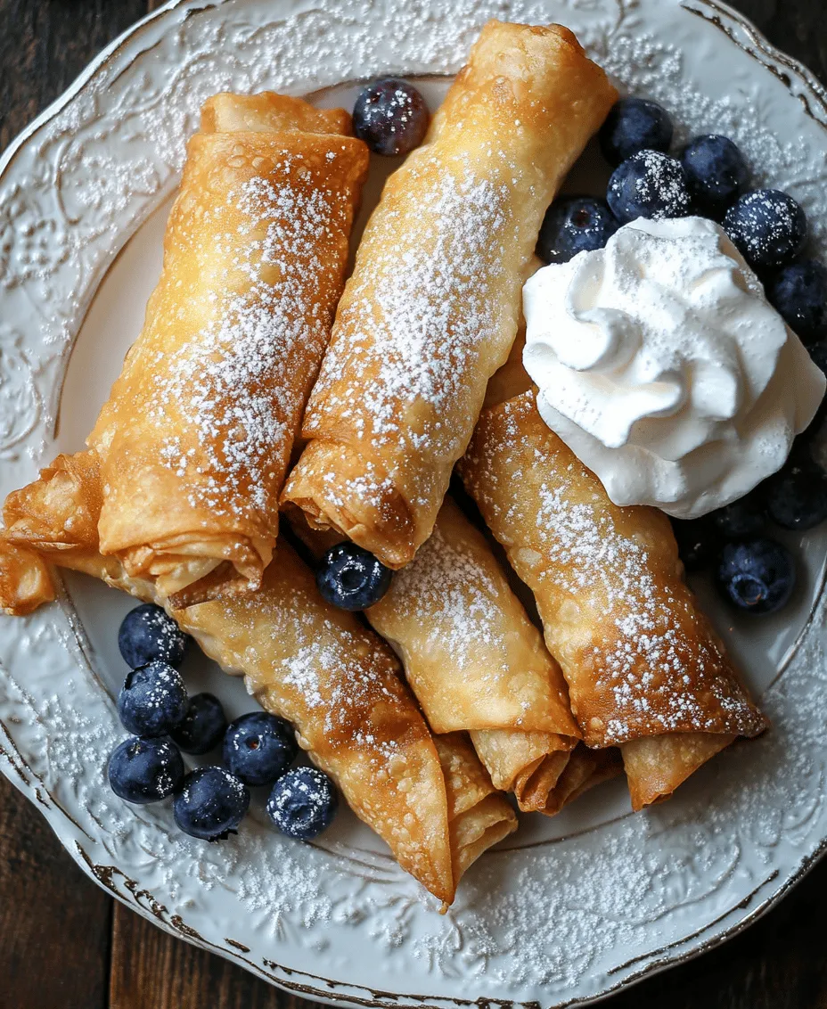 Indulging in sweet treats is one of life’s greatest pleasures, and there’s something undeniably delightful about the combination of blueberries and cream cheese. The Blueberry Bliss Cream Cheese Egg Rolls take this classic pairing to a new level, transforming them into a crispy, golden dessert that is both visually appealing and irresistibly delicious. This recipe captures the essence of summer with its vibrant blueberries, perfectly complemented by the rich, creamy texture of cream cheese, all wrapped in a crunchy egg roll shell.