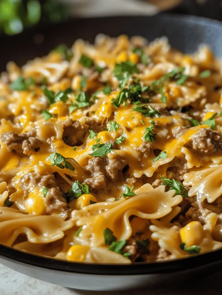 In the fast-paced world we live in, the allure of one-pot meals has never been more appealing. The Creamy Ranch Beef Bowtie Skillet with Sweet Corn Magic is a perfect example of a dish that combines convenience with flavor, making it an ideal choice for busy weeknights or casual family dinners. This hearty meal takes the stress out of cooking by allowing you to prepare everything in a single skillet, minimizing cleanup while maximizing taste.