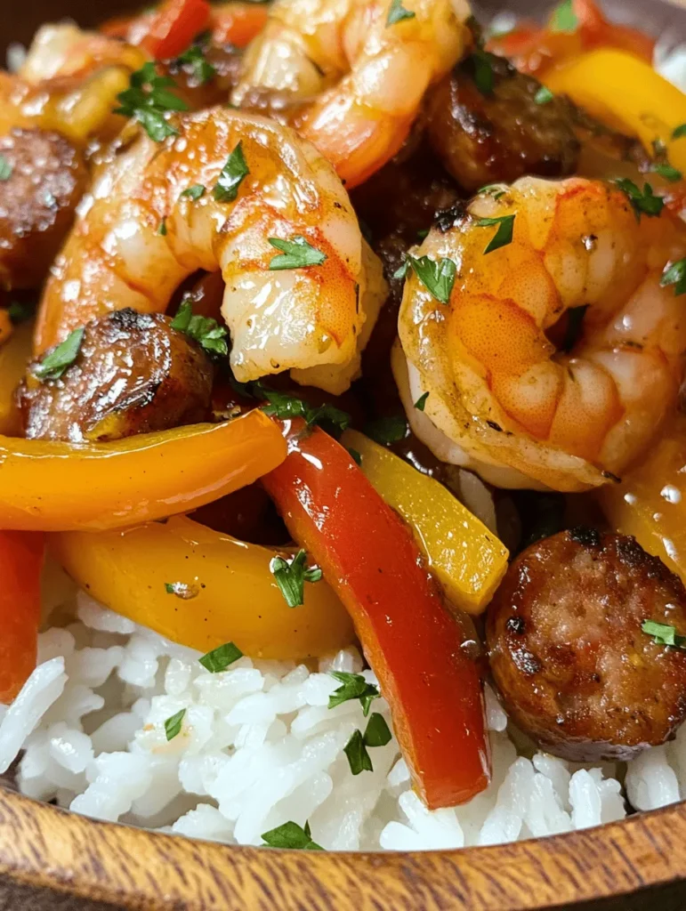 If you're on the lookout for a quick, flavorful, and colorful meal that can be whipped up on a busy weeknight, look no further than Sizzling Honey Garlic Shrimp with Sausage & Veggies. This dish combines succulent shrimp with smoky sausage and vibrant vegetables, all brought together by a sweet and spicy honey garlic sauce. It’s not just a feast for the senses; it’s also an excellent option rich in protein and vitamins, making it a nutritious choice for dinner.