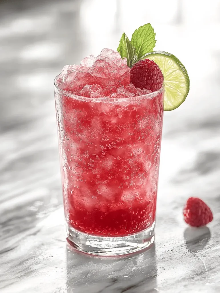 Imagine lounging by the pool, the sun warming your skin, while you sip on a colorful drink that captures the essence of summer. The Raspberry Key Lime Italian Soda is not only visually stunning, showcasing a beautiful reddish-pink hue, but it also offers a refreshing burst of flavor that’s both uplifting and satisfying. The vibrant taste of fresh raspberries paired with the sharpness of key lime juice creates a harmonious blend that is sure to please any palate.