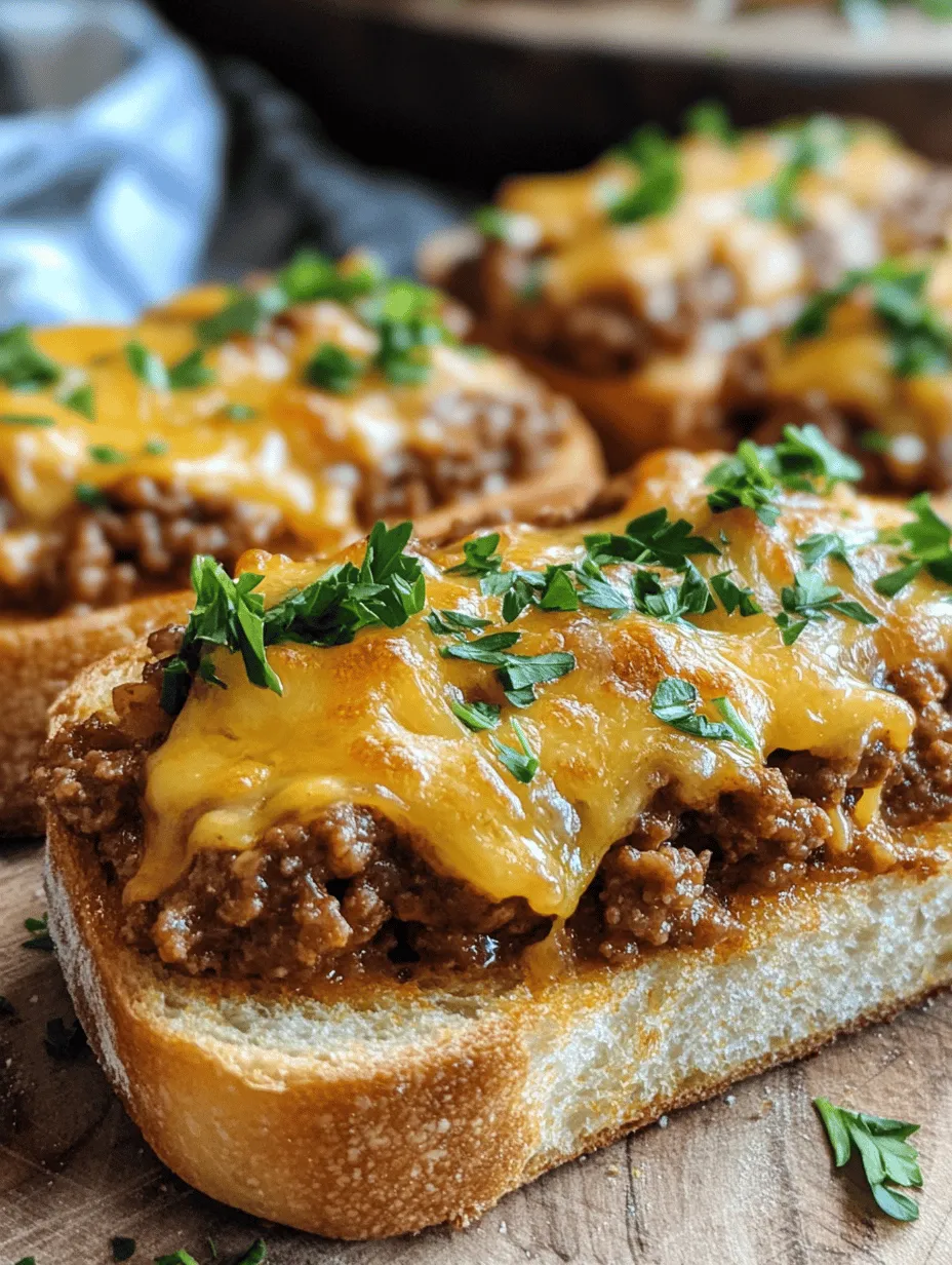 In the world of comfort food, few dishes rival the satisfaction of a hearty Sloppy Joe. This classic American sandwich, known for its sloppy mix of seasoned meat and tangy sauce, has been a favorite for generations. However, what if we took this beloved recipe and transformed it into something even more indulgent? Enter Cheesy Garlic Bread Sloppy Joes. This delightful reinvention combines the rich flavors of a traditional Sloppy Joe with the irresistible allure of cheesy, garlicky goodness. Perfect for family dinners or casual gatherings, this recipe is not only easy to prepare but also a guaranteed crowd-pleaser.